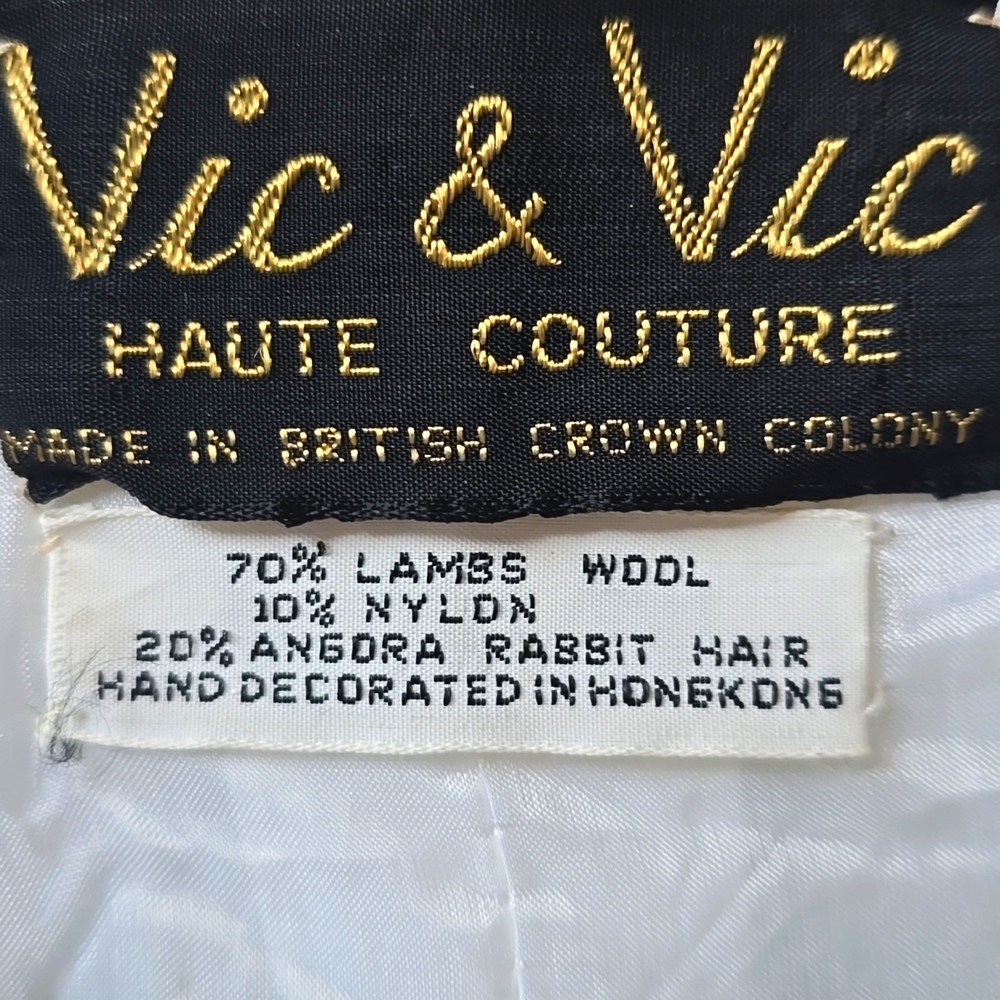 Vintage Vic and Vic Haute Couture Embellished Angora/rab Hair Sweater Size Med - Picture 2 of 14